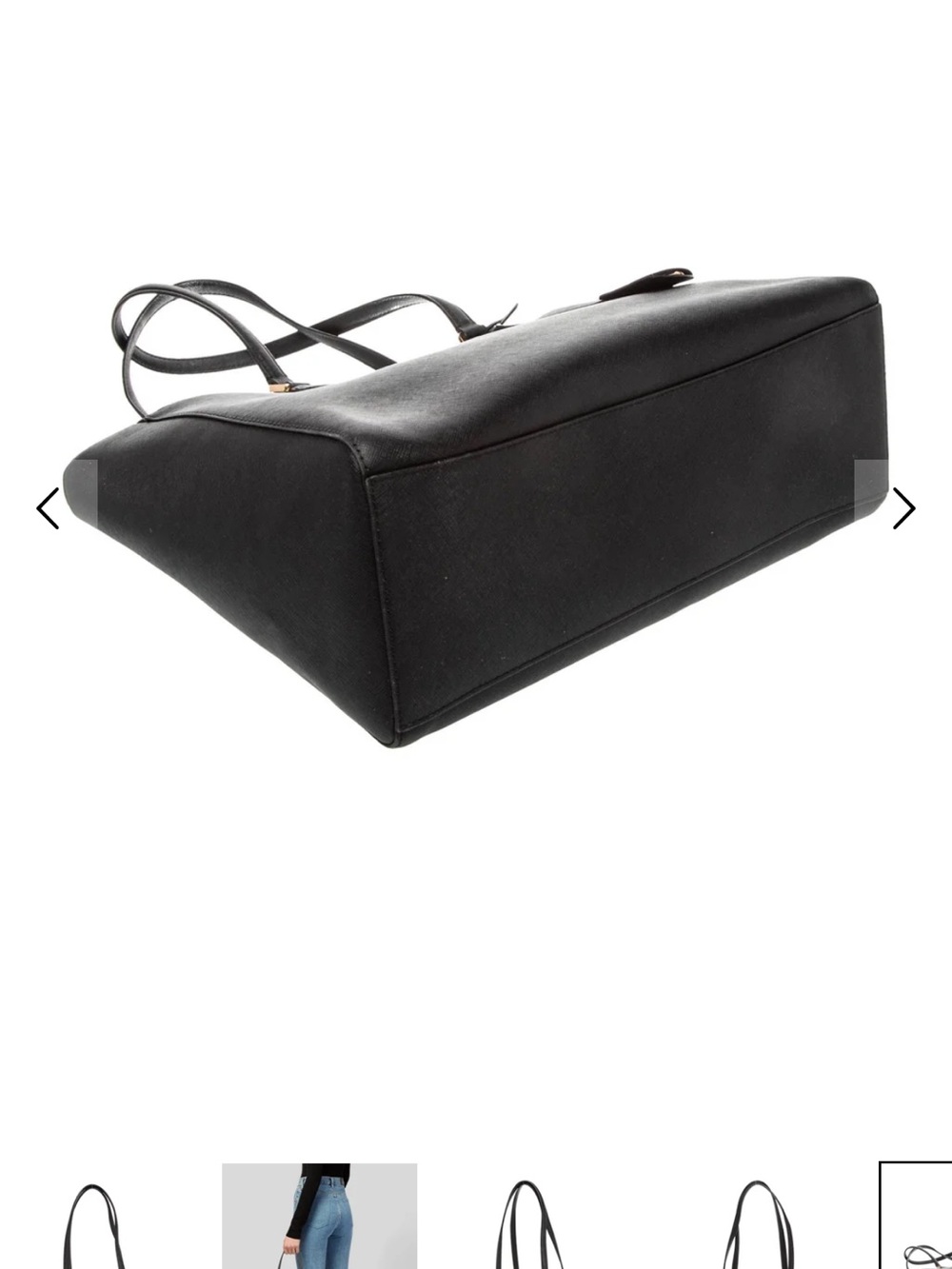 Tory Burch Black Leather Double-Handle Tote - Picture 4 of 7